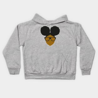 Black Nerd Blerd Afro Puffs Kids Hoodie